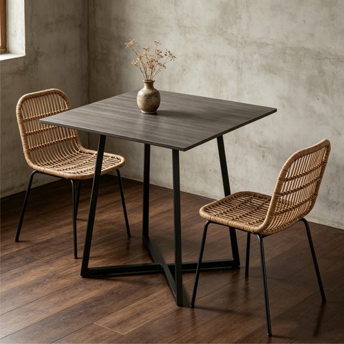 80cm industrial grey - grey, square