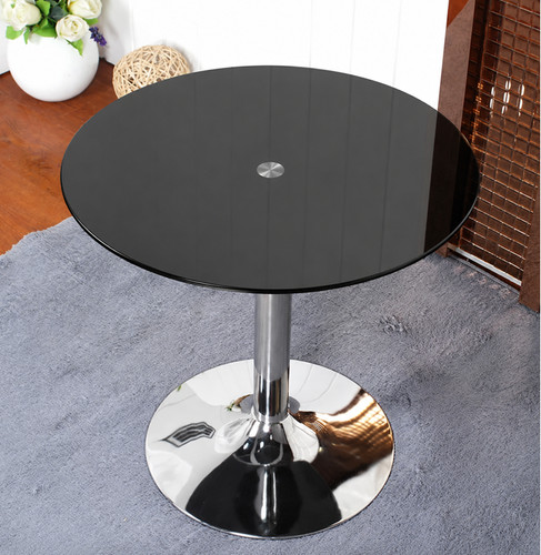 Small glass dining table - table, black