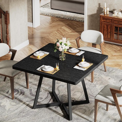 80cm black square - square, dining